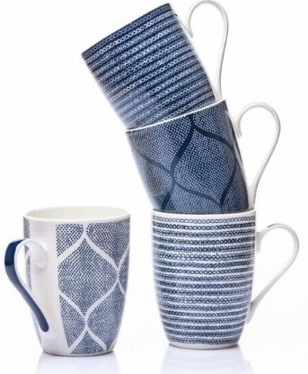 (image for) DUNLEVY MUG BLUE WEAVE ASST - 12OZ