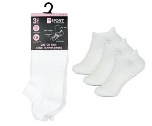 (image for) RJM GIRL TRAINER SOCKS WHITE3P - STD