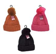 (image for) RJM LADIES HAT C/BOBBLE ASST - ONESIZ