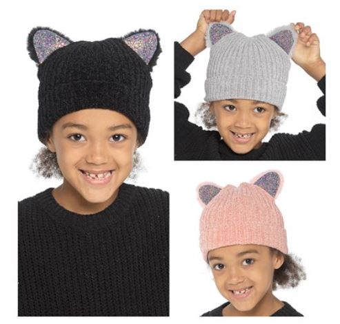 (image for) RJM GIRLS HAT CHENILLE/EARS AS - ONESIZ