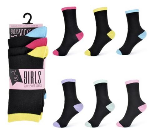 (image for) RJM GIRLS SOCKS HEEL&TOE 3PK - STD