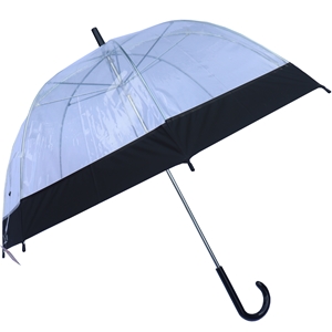 (image for) UMBRELLA CLEAR DOMED BLACK - LARGE