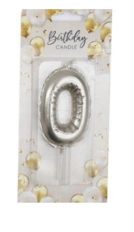 (image for) SIL B/DAY CANDLE BALLON SILV 0 - 06CM