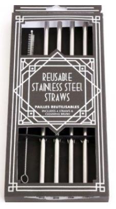 (image for) SIL S/STEEL METAL STRAWS PK4 - 22CM