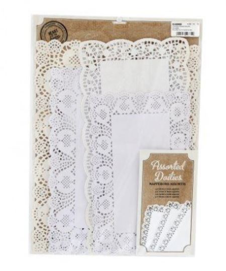 (image for) SIL RECT SHAPE DOILIES ASST - 16S