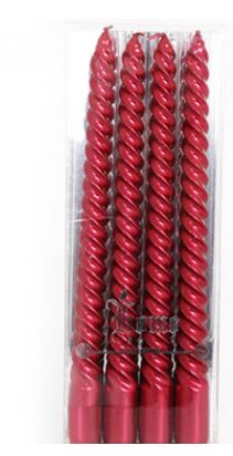 (image for) SIL RED TWIST TAPER CANDLE - 2X25CM