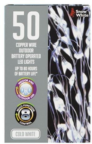 (image for) XMAS COP/WIRE LIGHT OUTDOORC/W - 50S