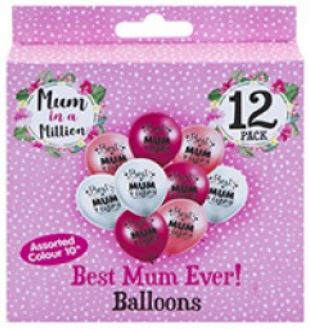 (image for) PMS BALLOONS BEST MUM EVER 12S - 10\"