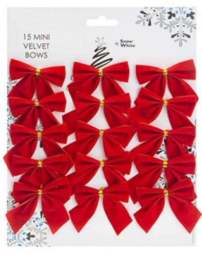 (image for) XMAS MINI RED VELVET BOWS - 15S