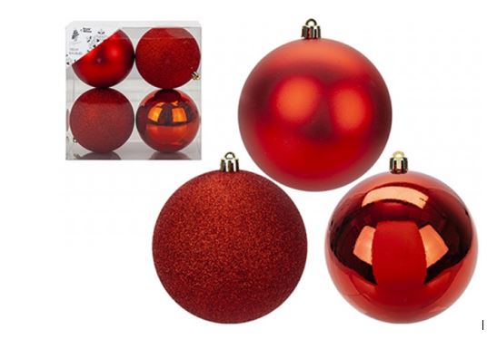 (image for) BAUBLES 10CM RED 4S - 10CM