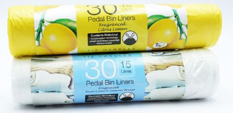 (image for) TIDYZ PEDAL BIN LINER LEMON30S - 15L