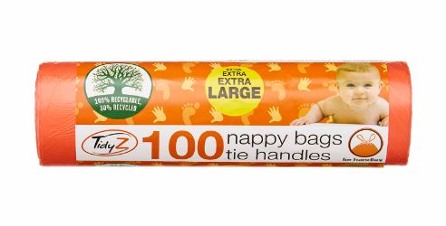 (image for) TIDYZ NAPPY BAGS+TIE HANDLE - 100S