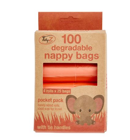 (image for) AIL NAPPY BAGS+TIE HANDLE 100S - 4X25