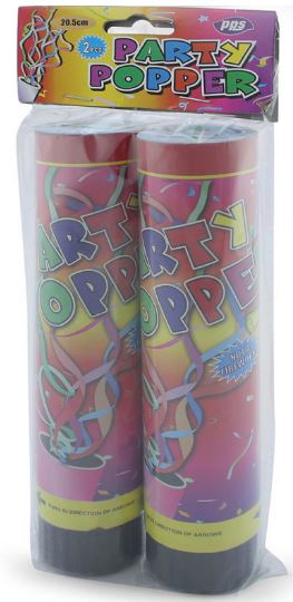 (image for) PPS PARTY POPPERS PK2 - 20.5CM