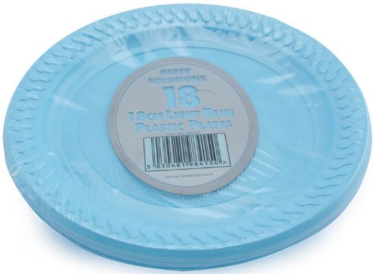 (image for) PPS PLASTICPLATES LIGHTBLUE 15 - 18CM