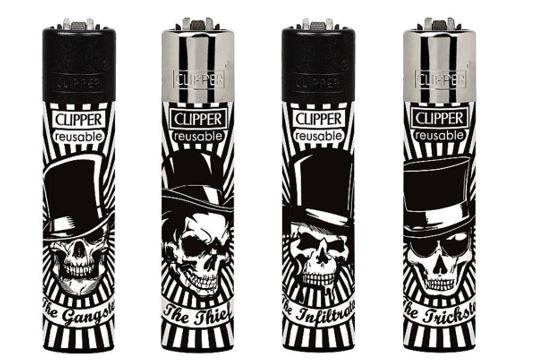 (image for) CLIPPER LIGHTER PARTY SKULLS - STD