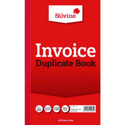 (image for) SILVINE INVOICE DUPLICATE BOOK - 8X5