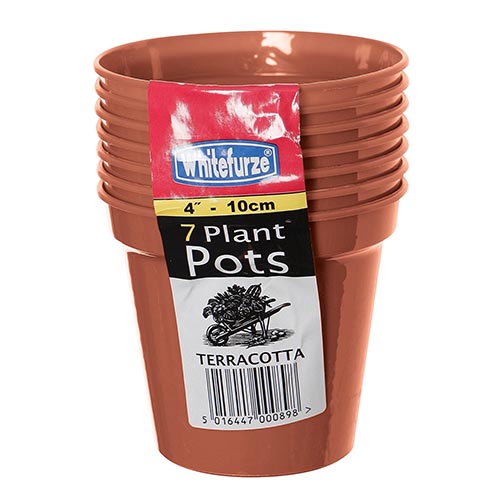 (image for) PLANT POT TERRACOTTA 4\" 7SET - 10CM