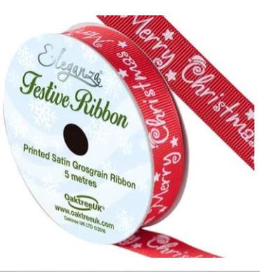 (image for) OT ELE MERRY XMAS RIBBON RED - 5M15MM