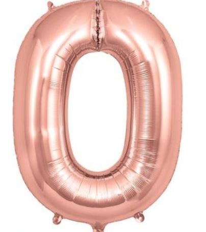 (image for) OT FOIL BALLOON NO.0 ROSE GOLD - 34\"