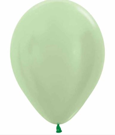 (image for) ST BALLOON SATIN GREEN 50S - 5\"