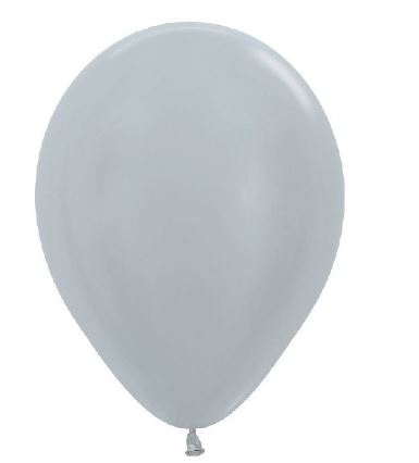 (image for) ST BALLOON SATIN SILVER 50S - 12\"