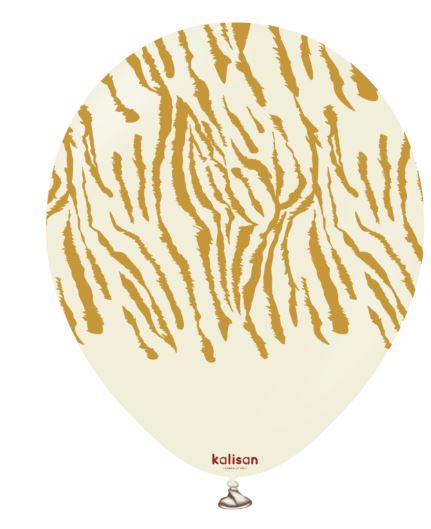 (image for) KS BALLOON S/TIGER WH/SAND 25S - 12\"