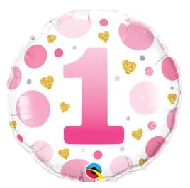 (image for) QT FOIL BALLOON AGE 1 PINK - 18"