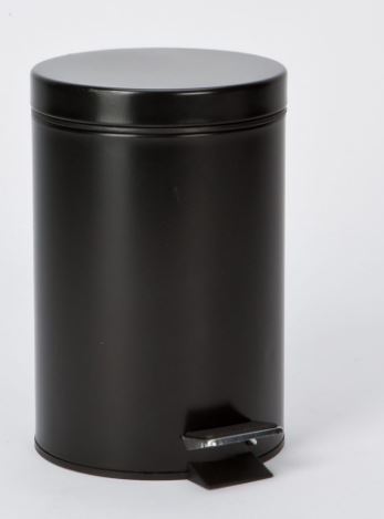 (image for) HL PEDAL BIN S/STEEL BLACK - 3L