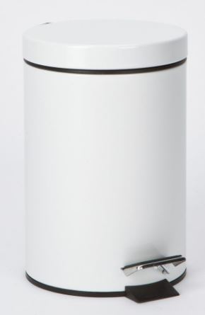 (image for) HL PEDAL BIN S/STEEL WHITE - 3L