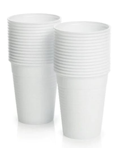 (image for) SQ PLASTIC CUP WHITE 100S - 180CC