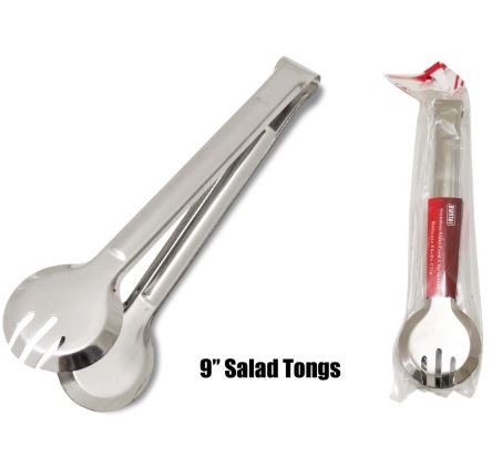 (image for) T/STAR SALAD TONGS FLAT - 9\"