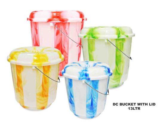 (image for) T/STAR PLASTIC BUCKET+LID D/CO - 13L