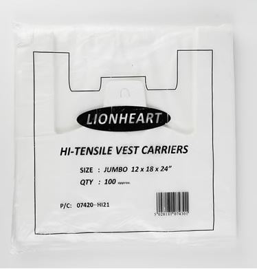 (image for) MP LIONHEART CARRIER BAG WHITE - JUMBO