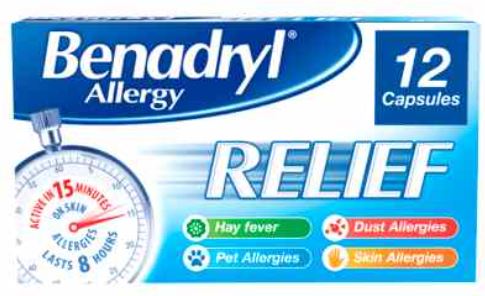 (image for) BENADRYL ALLERGY RELIEF CAPSU - 12S