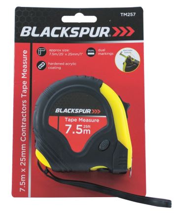 (image for) BLKSPUR TAPE MEASURE 7.5MX25MM - 7.5M
