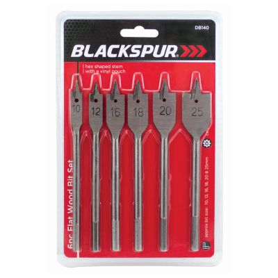 (image for) BLKSPUR FLAT WOOD BIT SET TITA - 6PCS