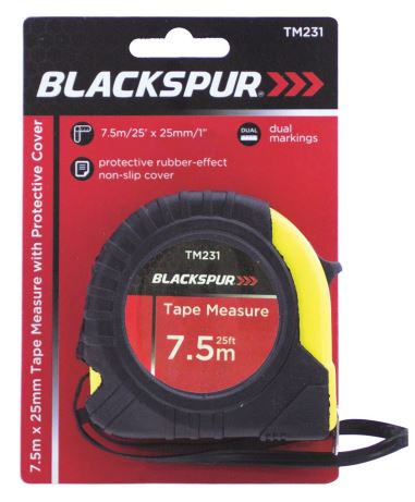 (image for) BLKSPUR TAPE MEASURE - 7.5M