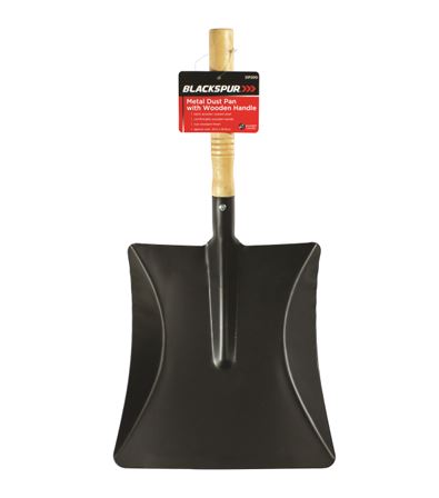 (image for) BLKSPUR METAL DUSTPAN+WOOD HAN - 18.5CM